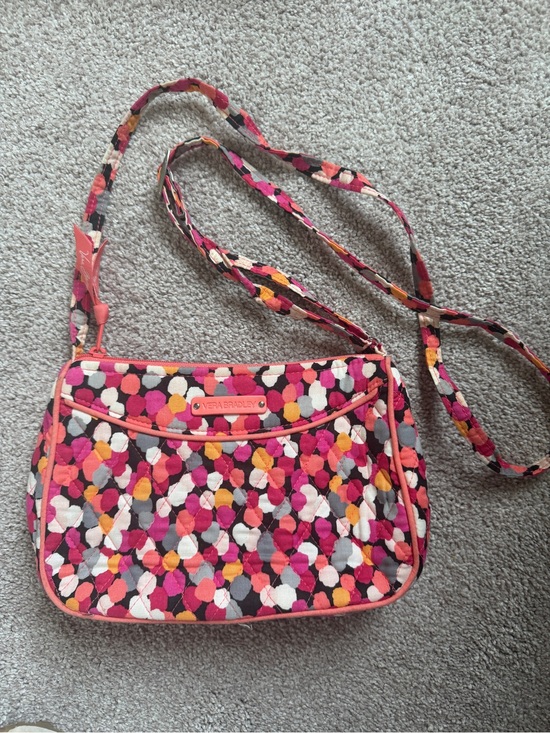 Vera Bradley Handbags - Vera Bradley Pink Multi Dot Quilted Crossbody